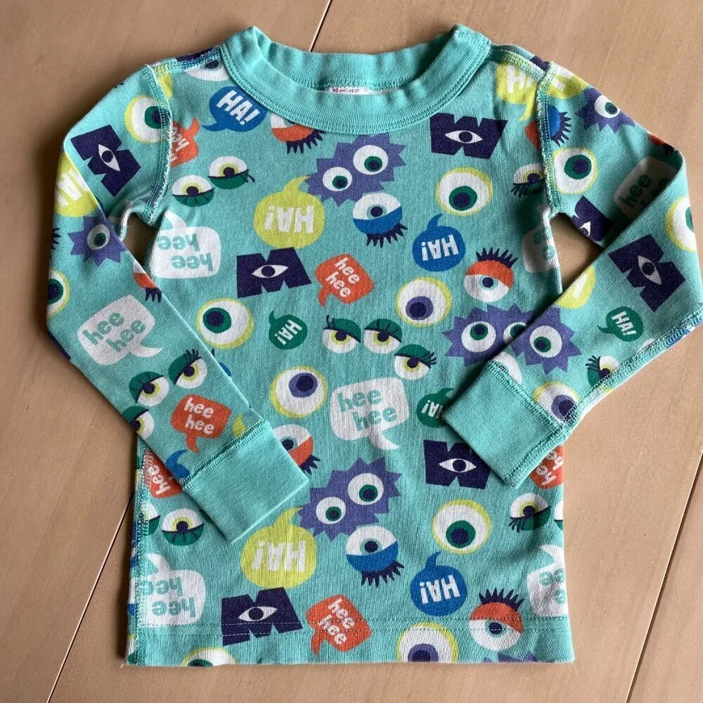Hanna‎ Andersson X Disney Monsters Inc. Organic Long John PJs Pajamas Set - 3T